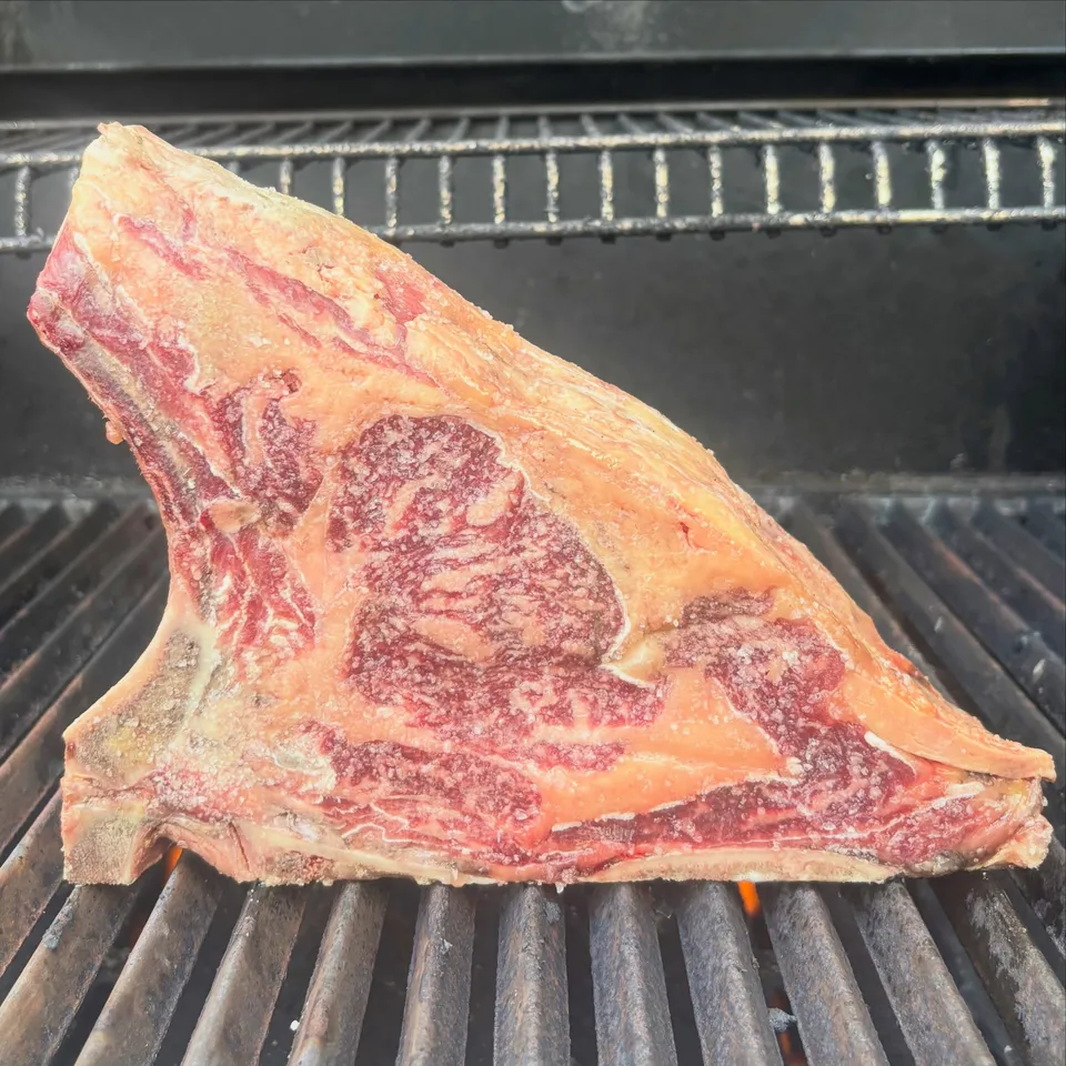 Aged Basque côte de boeuf on the grill